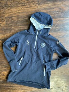 Baseballism Blue Quarter Zip Hoodie Sweatshirt